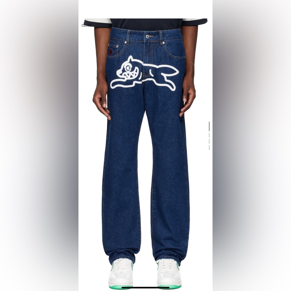 Ice cream men’s jeans with printed logo at front